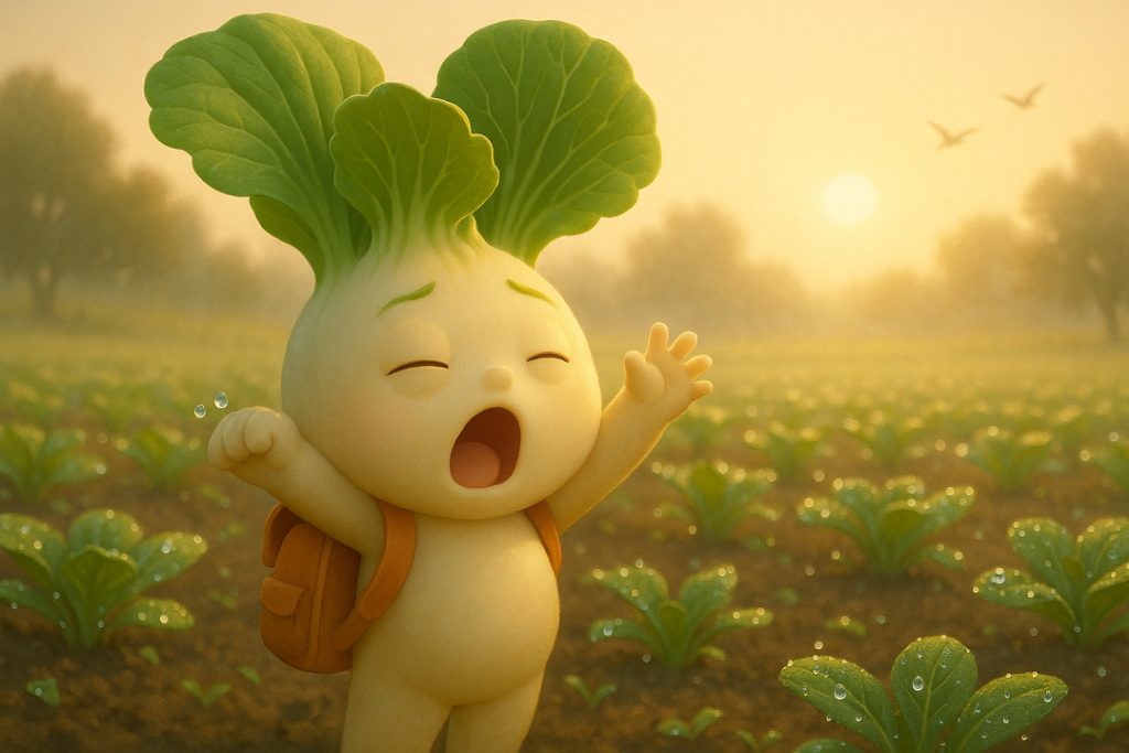 น้องกล้าผักกำลังตื่นนอน